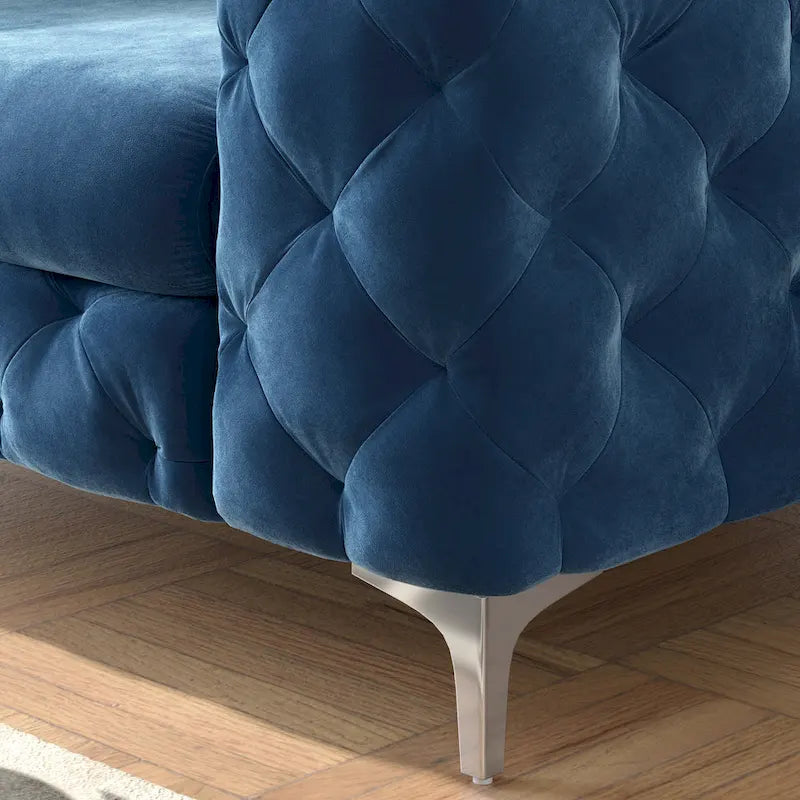 Tufted Velvet Chesterfield Living Room Set – Club Chair, Loveseat & Sofa