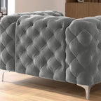 Tufted Velvet Chesterfield Living Room Set – Club Chair, Loveseat & Sofa