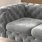 Tufted Velvet Chesterfield Living Room Set – Club Chair, Loveseat & Sofa