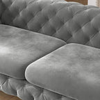 Tufted Velvet Chesterfield Living Room Set – Club Chair, Loveseat & Sofa