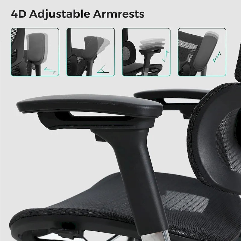 High Back Ergonomic Office Chair with Wire Control Mechanism – No Footrest