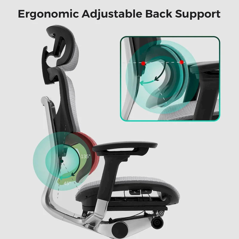 High Back Ergonomic Office Chair with Wire Control Mechanism – No Footrest