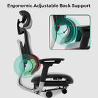 High Back Ergonomic Office Chair with Wire Control Mechanism – No Footrest