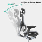 High Back Ergonomic Office Chair with Wire Control Mechanism – No Footrest