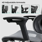 High Back Ergonomic Office Chair with Wire Control Mechanism – No Footrest