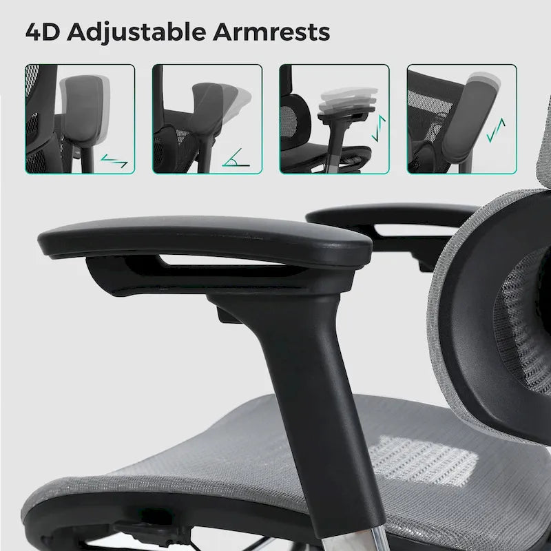 High Back Ergonomic Office Chair with Wire Control Mechanism – No Footrest