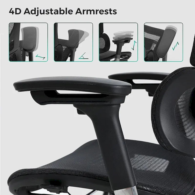 High Back Ergonomic Office Chair with Wire Control Mechanism – No Footrest