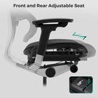 High Back Ergonomic Office Chair with Wire Control Mechanism – No Footrest