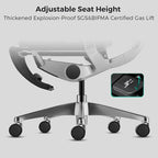 High Back Ergonomic Office Chair with Wire Control Mechanism – No Footrest