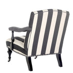 Steel Blue Upholstered Arm Chair with Curved Back & Caster Feet - 27.6"W x 36.8"D x 35"H