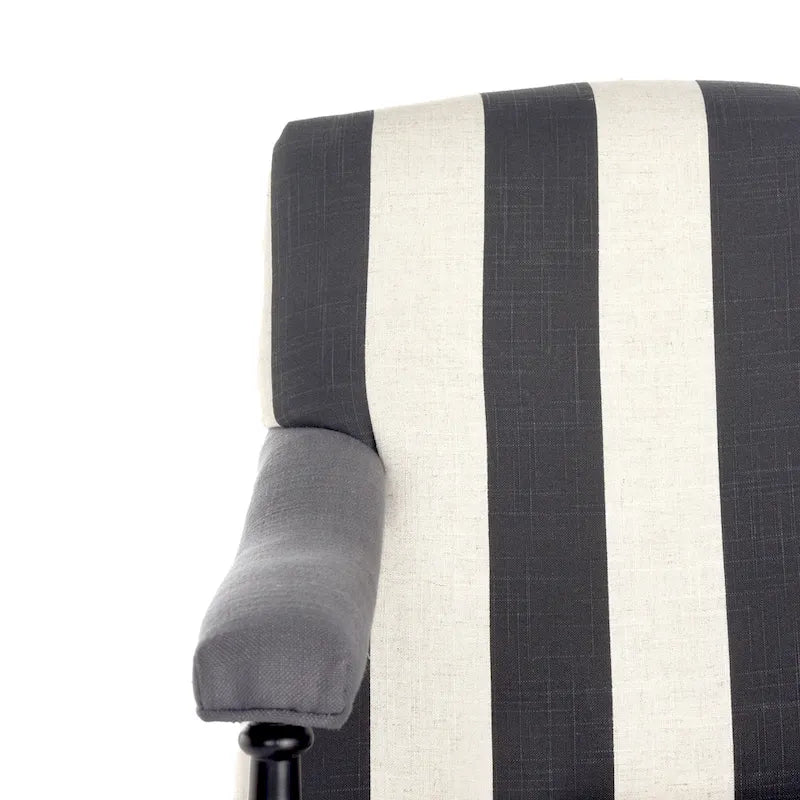 Steel Blue Upholstered Arm Chair with Curved Back & Caster Feet - 27.6"W x 36.8"D x 35"H