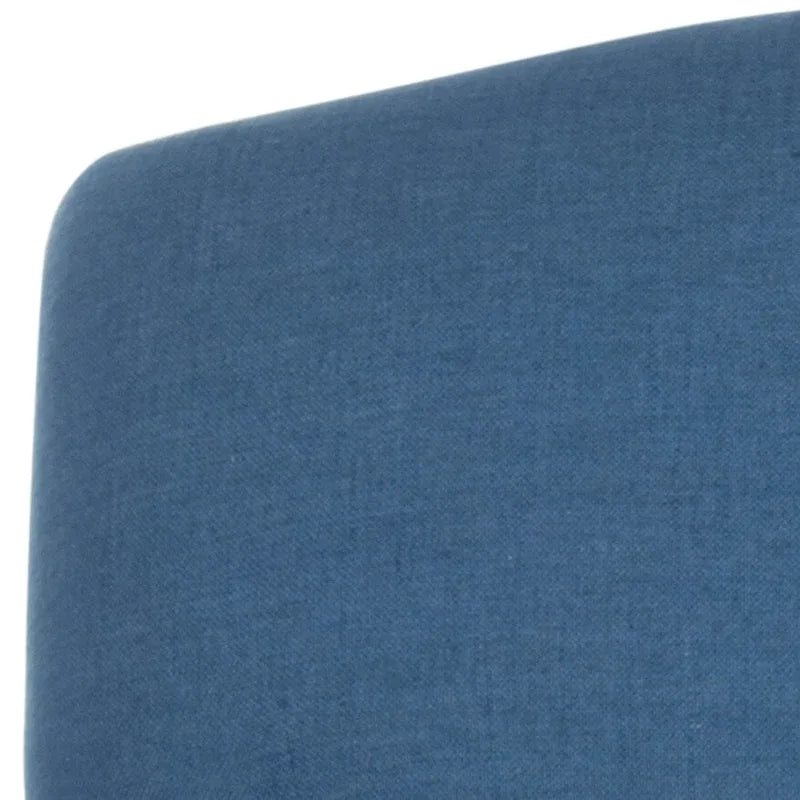 Steel Blue Upholstered Arm Chair with Curved Back & Caster Feet - 27.6"W x 36.8"D x 35"H