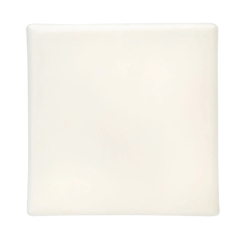 Moroccan Glam Velvet Square Ottoman with Gold Liquid Finish & Quatrefoil Design