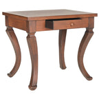 French Country Storage Side Table with Drawer & Cabriole Legs – 24"W
