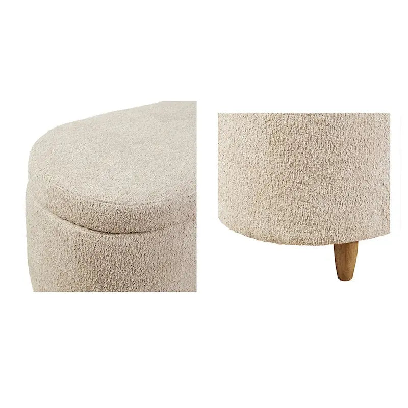 Boucle Flip Top Storage Bench with Soft-Close Hinges – 48"