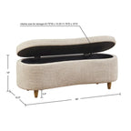 Boucle Flip Top Storage Bench with Soft-Close Hinges – 48"