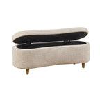 Boucle Flip Top Storage Bench with Soft-Close Hinges – 48"