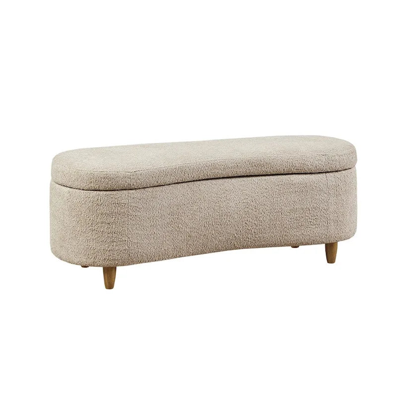 Boucle Flip Top Storage Bench with Soft-Close Hinges – 48"