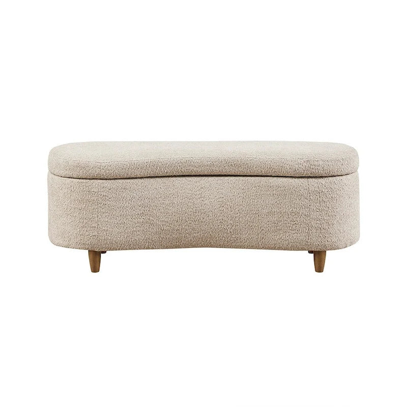 Boucle Flip Top Storage Bench with Soft-Close Hinges – 48"