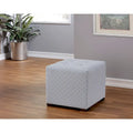 Transitional Square Button Tufted Ottoman
