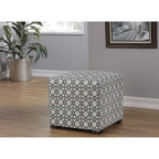 Transitional Square Button Tufted Ottoman