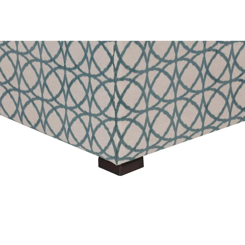 Transitional Square Button Tufted Ottoman