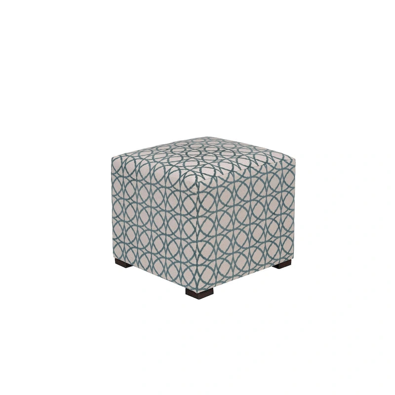 Transitional Square Button Tufted Ottoman