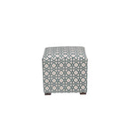 Transitional Square Button Tufted Ottoman