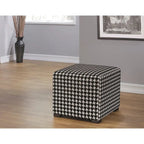Transitional Square Button Tufted Ottoman