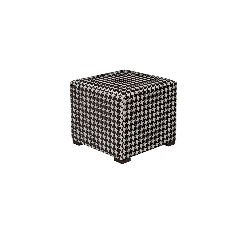 Transitional Square Button Tufted Ottoman