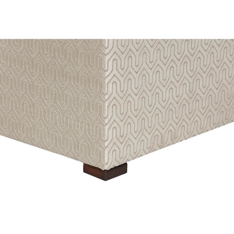 Transitional Square Button Tufted Ottoman
