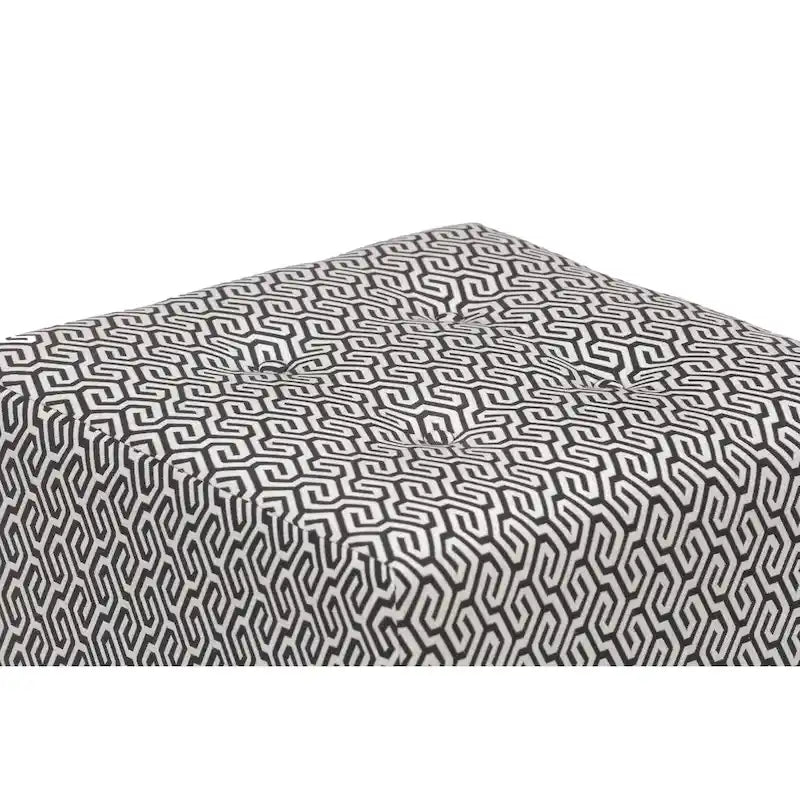Transitional Square Button Tufted Ottoman