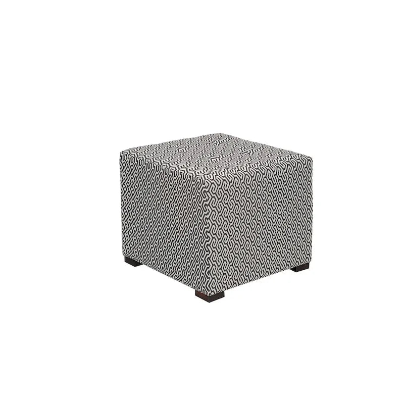 Transitional Square Button Tufted Ottoman