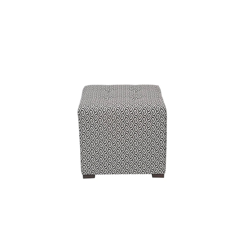 Transitional Square Button Tufted Ottoman