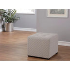 Transitional Square Button Tufted Ottoman