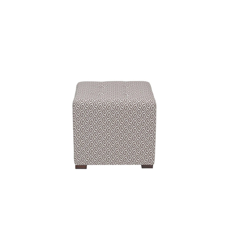 Transitional Square Button Tufted Ottoman