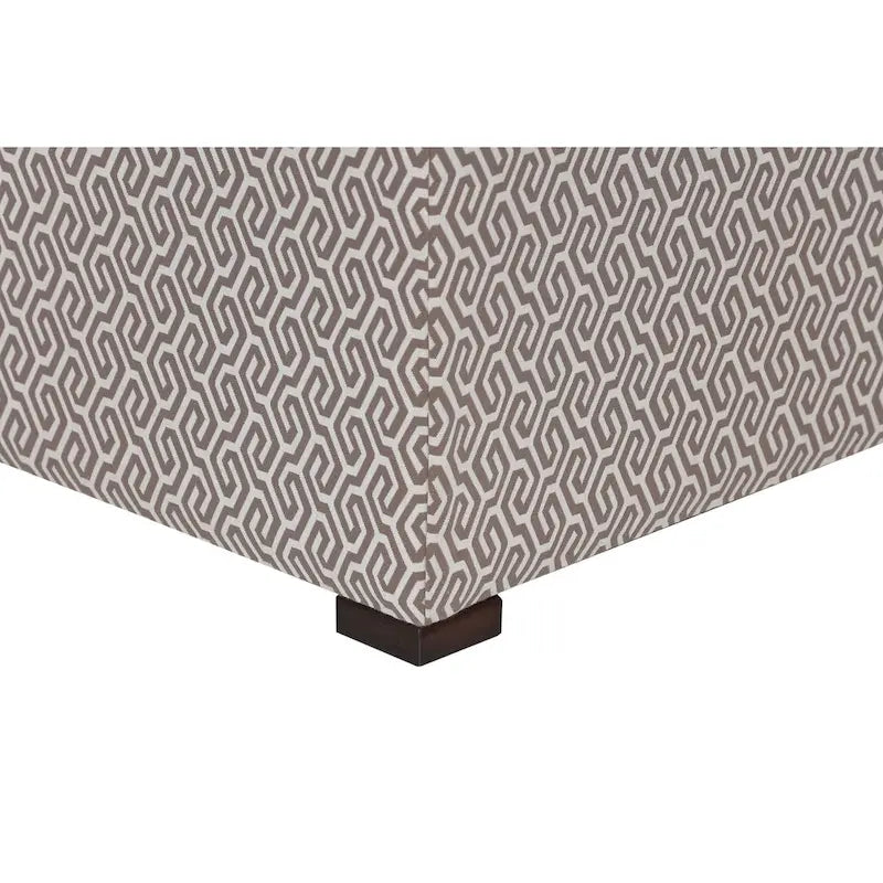 Transitional Square Button Tufted Ottoman