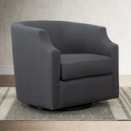 Linen Swivel Glider Barrel Chair for Living Room – Natural