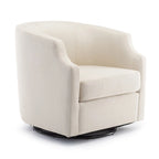 Linen Swivel Glider Barrel Chair for Living Room – Natural