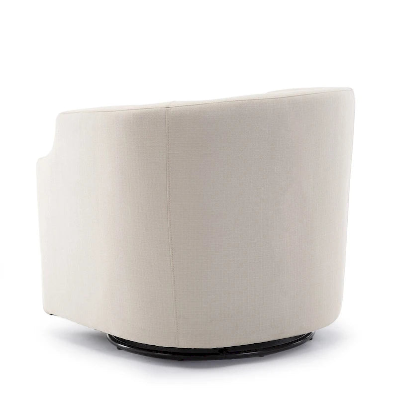 Linen Swivel Glider Barrel Chair for Living Room – Natural