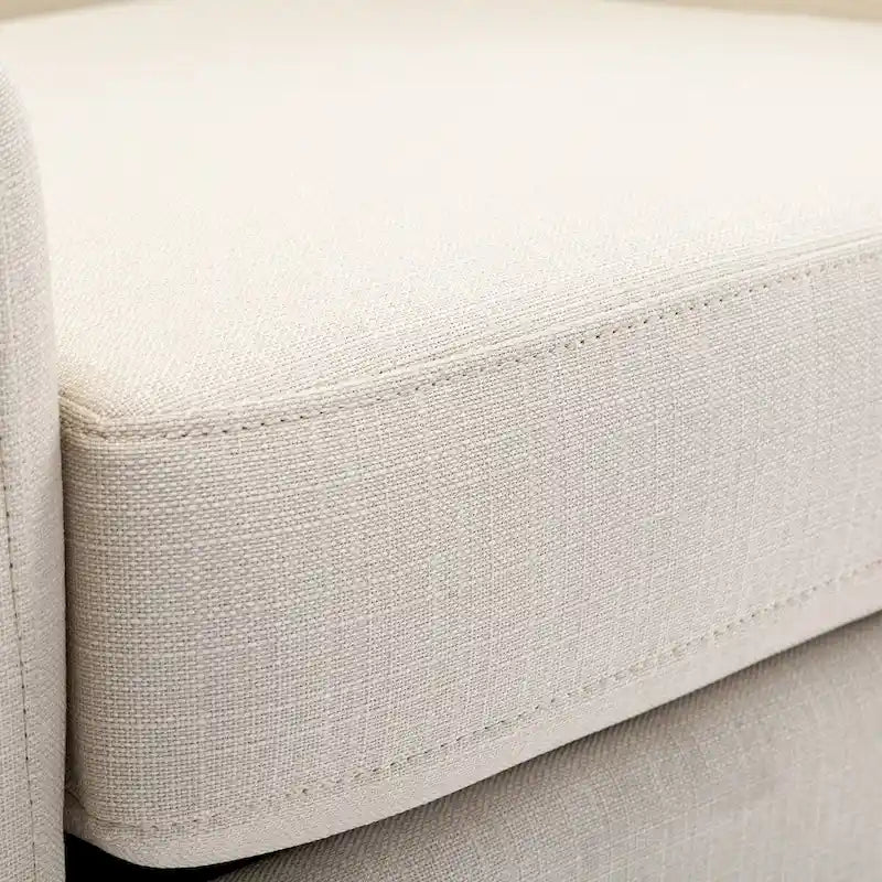 Linen Swivel Glider Barrel Chair for Living Room – Natural