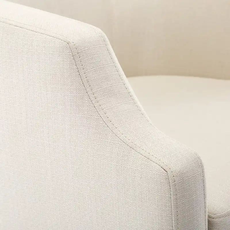 Linen Swivel Glider Barrel Chair for Living Room – Natural