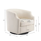 Linen Swivel Glider Barrel Chair for Living Room – Natural