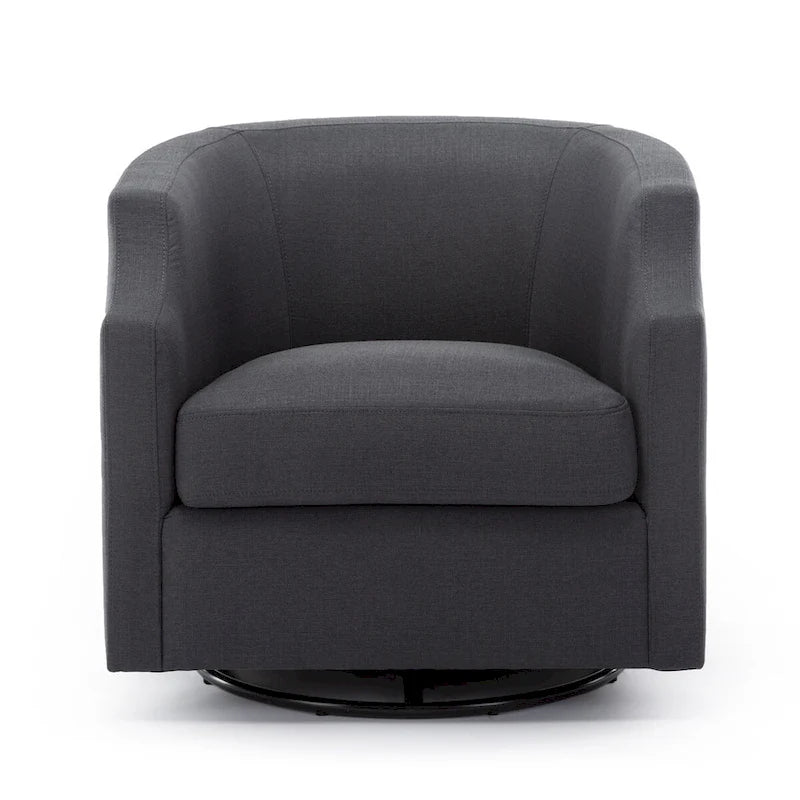 Linen Swivel Glider Barrel Chair for Living Room – Natural