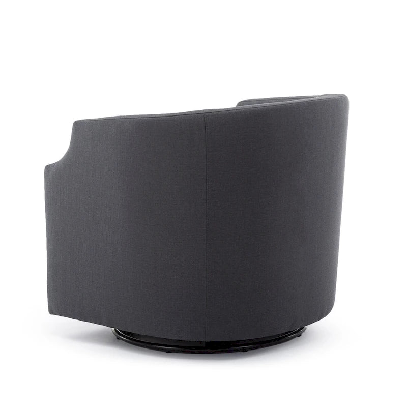 Linen Swivel Glider Barrel Chair for Living Room – Natural