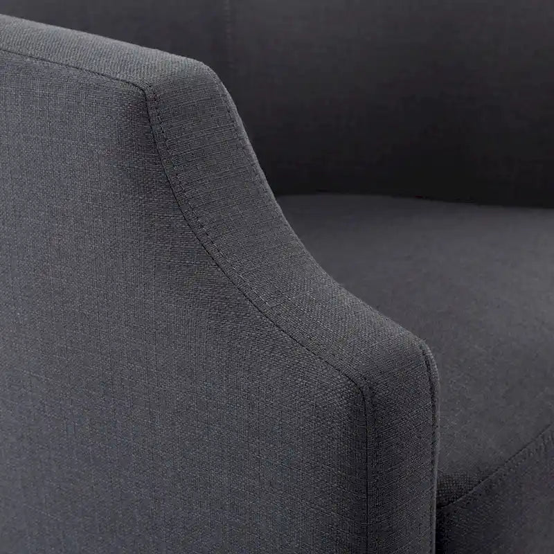 Linen Swivel Glider Barrel Chair for Living Room – Natural
