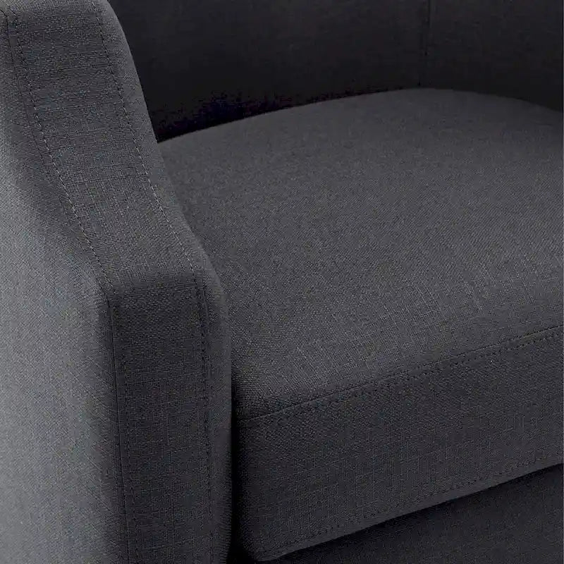 Linen Swivel Glider Barrel Chair for Living Room – Natural