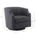 Linen Swivel Glider Barrel Chair for Living Room – Natural