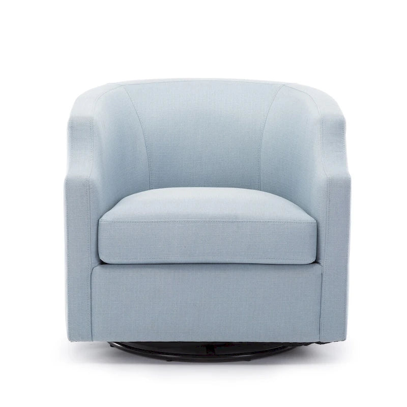 Linen Swivel Glider Barrel Chair for Living Room – Natural
