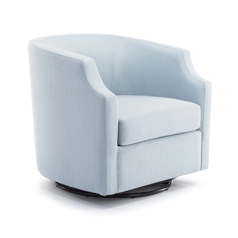 Linen Swivel Glider Barrel Chair for Living Room – Natural